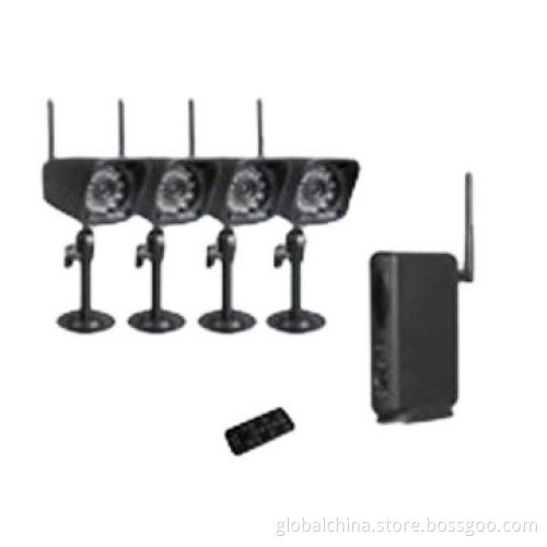 4-channel Wireless Recording Security System with 4 Pieces Plastic Cameras